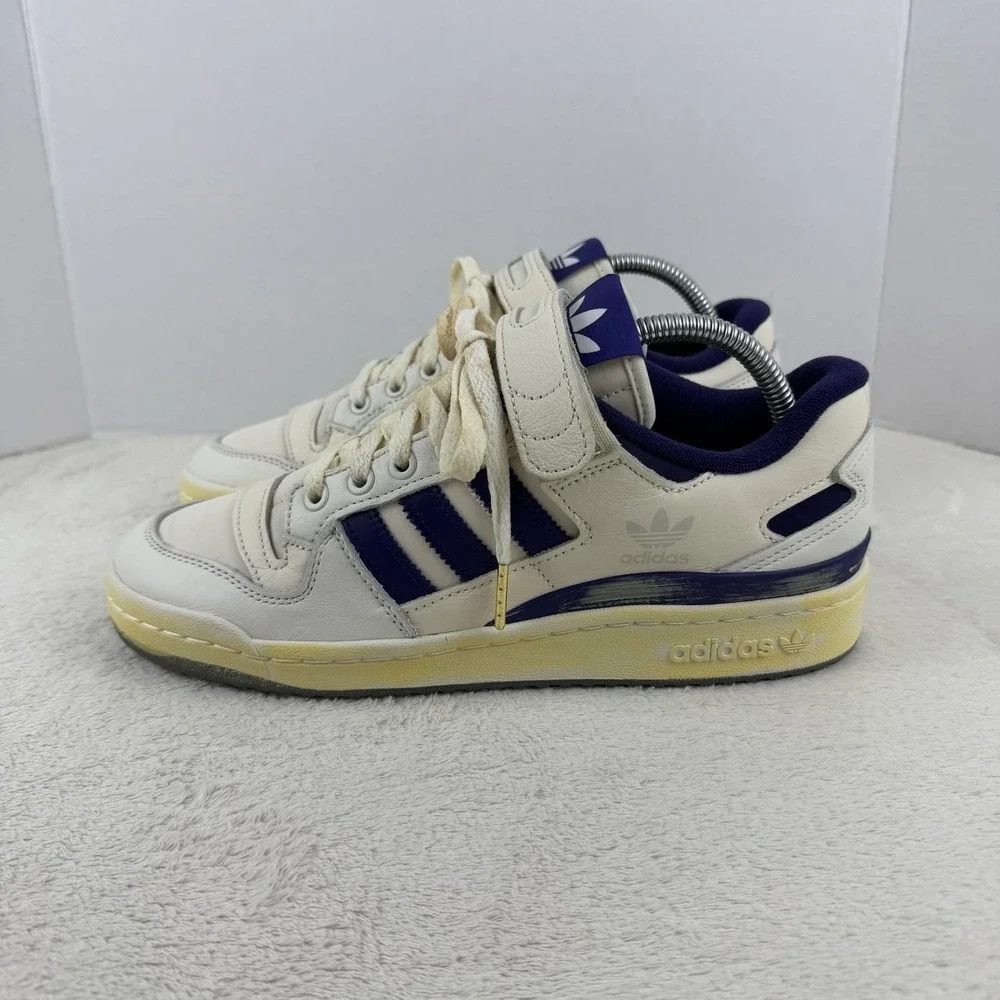 Adidas Originals Forum 84 Low Mens Size‎ 7.5 White Purple Sneaker Shoes HP9542
